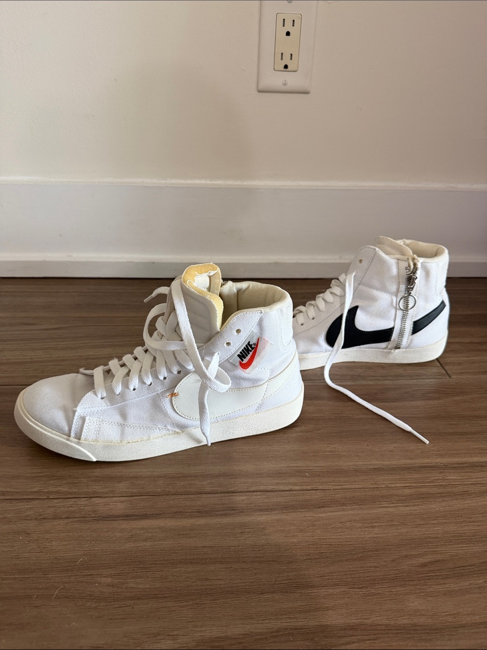 Nike Blazers White Canvas High-Top Sneakers